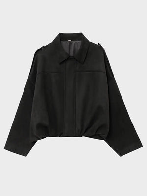 Luxury Faux Suede Bomber Jacket