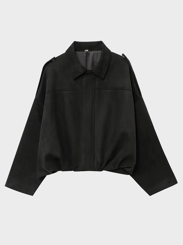 Luxury Faux Suede Bomber Jacket