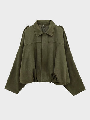 Luxury Faux Suede Bomber Jacket