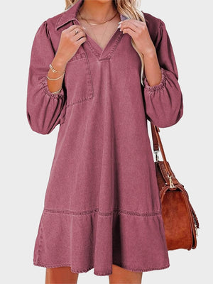 Denim Dress for Women Fashion Fall Casual Babydoll