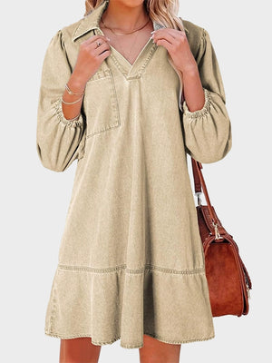 Denim Dress for Women Fashion Fall Casual Babydoll