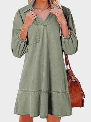 Denim Dress for Women Fashion Fall Casual Babydoll