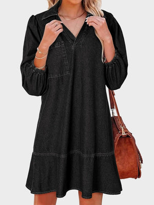 Denim Dress for Women Fashion Fall Casual Babydoll