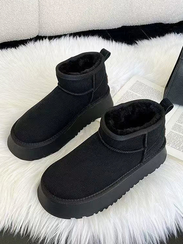 Women's Short Winter Boots | Faux Suede Sherpa Lined Ankle Boots | Warm Comfortable Anti-Slip Sole