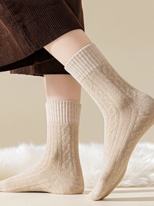 5-Pack Women's Cozy Thick Lining Warm Mid-Calf Socks