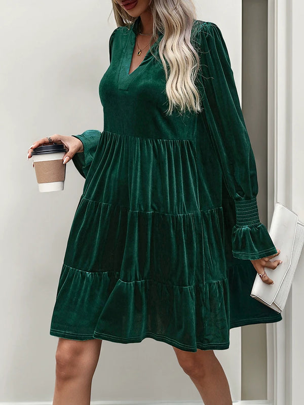 Women’s Velvet Long Sleeve Dress