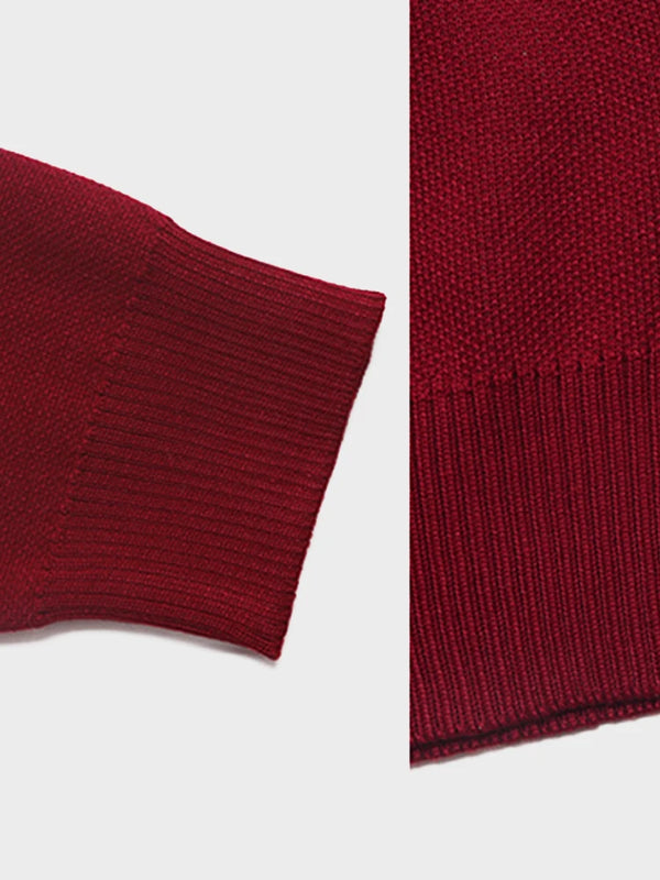 Women's Red Christmas Sweet Round Neck Bow Sweater
