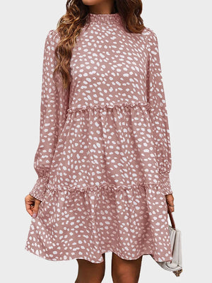 Leopard Print Long-Sleeve Dress