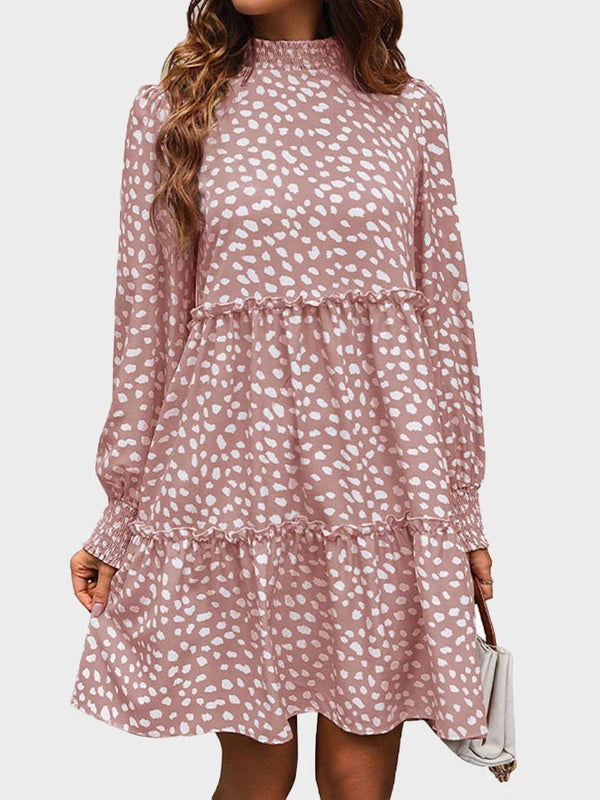 Leopard Print Long-Sleeve Dress