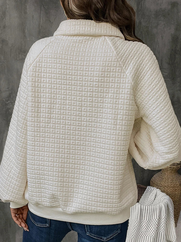 Women's Collared Long Sleeve V-Neck Polo Shirts  Pullover Tops
