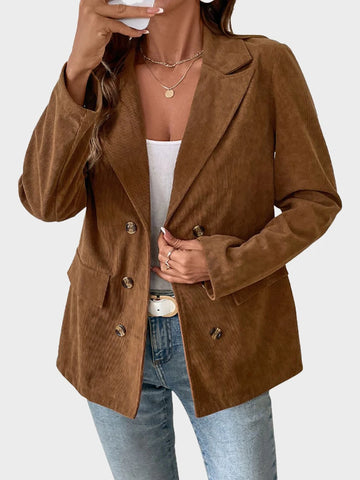 Women's Casual Corduroy Blazer Jacket