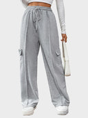 Women Casual Baggy Stretchy High Waisted Wide Leg