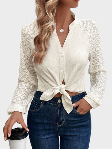 Women's Button Down Elegant Retro Pleated Blouses
