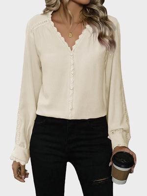 Women's Button Down Shirts V Neck Blouses