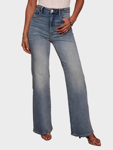 Women's Jeans High Waisted Straight Leg Stretchy Jeans
