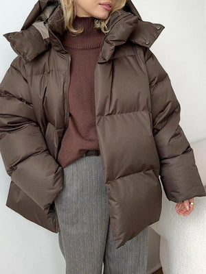 Womens Hooded Quilted Puffer Jacket