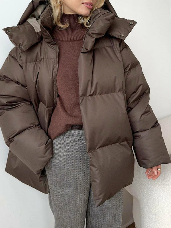 Womens Hooded Quilted Puffer Jacket