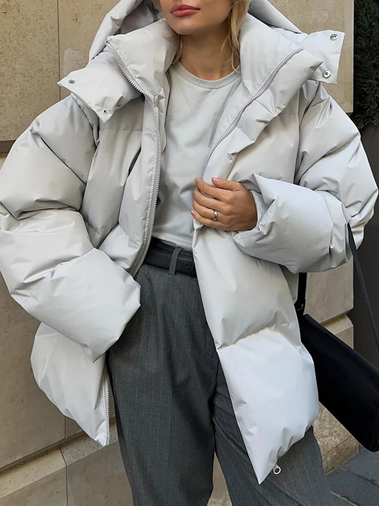 Womens Hooded Quilted Puffer Jacket