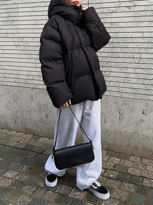 Womens Hooded Quilted Puffer Jacket