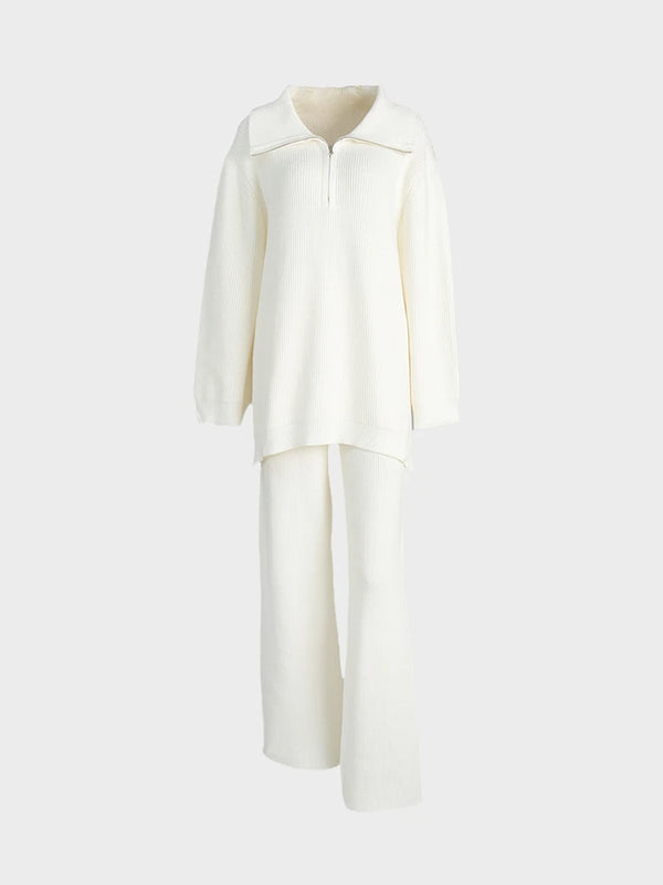 Half-Zip Knit Sweater Coordinated Set
