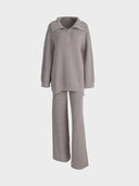 Half-Zip Knit Sweater Coordinated Set