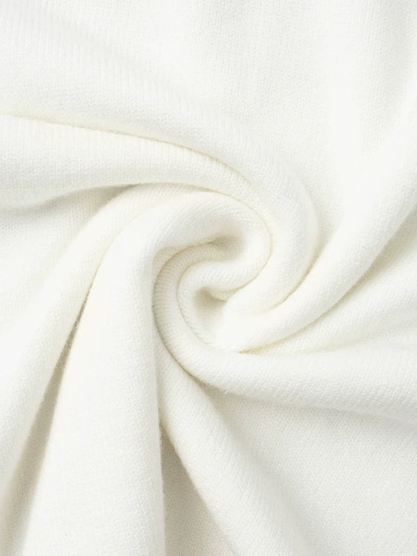 Women‘s Solid Color Round Neck Knit Sweater