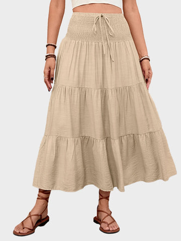 Women's  Maxi Skirt A-Line Flowy Ruffle Skirts
