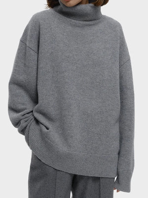 Women's Turtleneck Sweaters Loose Fit Fall Winter Pullover Jumper Tops