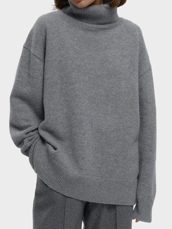 Women's Turtleneck Sweaters Loose Fit Fall Winter Pullover Jumper Tops