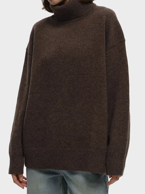 Women's Turtleneck Sweaters Loose Fit Fall Winter Pullover Jumper Tops