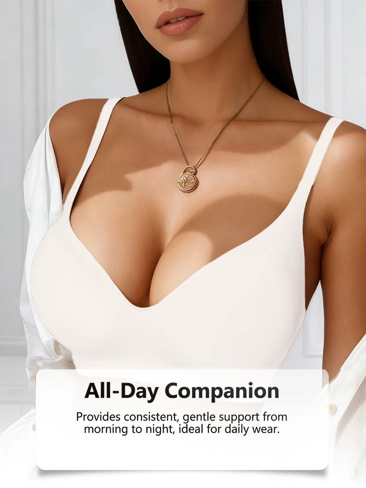 Seamless Wireless Deep V T-Shirt Bra