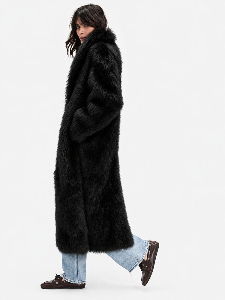 Oversized Waterfall Faux Fur Coat