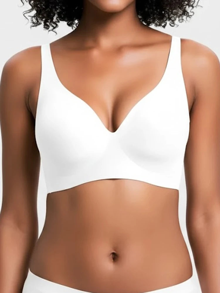 Seamless Wireless Deep V T-Shirt Bra