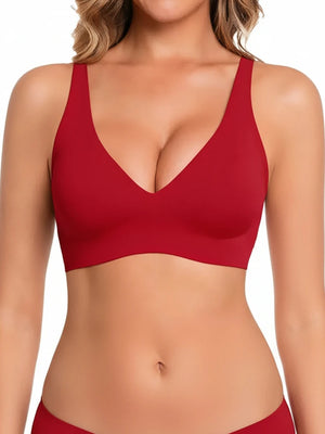 Jelly Wireless Seamless Deep-V Push-Up Bra