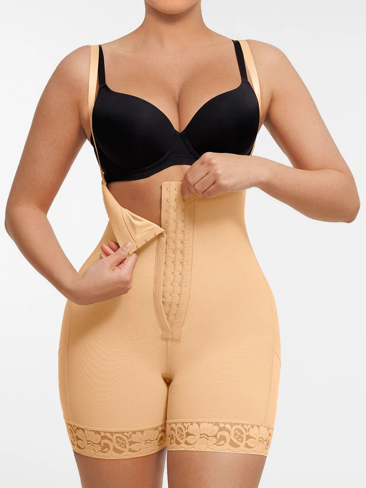 Butt Lifting Body Shaper with Zip Crotch Smooth Tummy Control