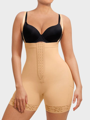 Butt Lifting Body Shaper with Zip Crotch Smooth Tummy Control