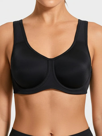 Women's Max Control Underwire Sports Bra High Impact with Adjustable Straps Unlined Bra