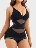 Shapewear Bodysuit for Women Tummy Control Body Shaper V-Neck Cami Bodysuit with Built in Bra
