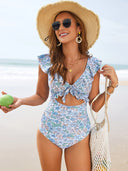 Floral Print One Piece Swimsuit