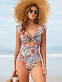 Floral Print One Piece Swimsuit