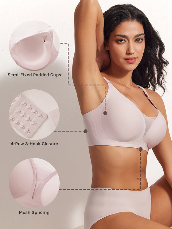 3/4 Cup Mesh Seamless Wireless Jelly Support Bra