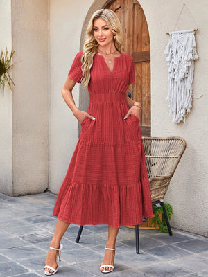 Women’s Casual Short Sleeve Maxi Dress with Pockets