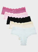 5-Pack Women’s Lace Thongs – Mid Waist Sexy Panties