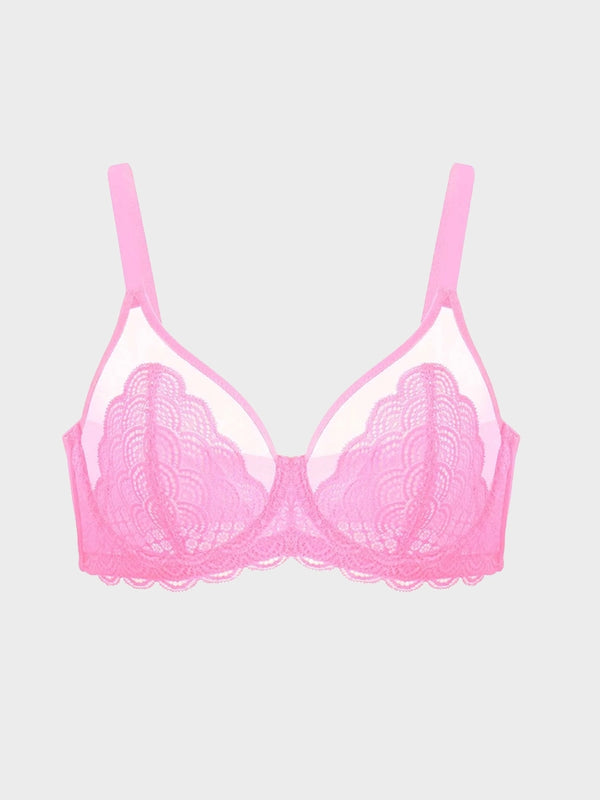 Scalloped Lace Underwire Bra for Fuller Busts