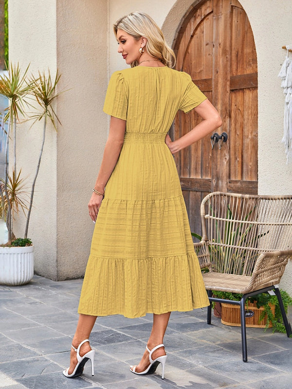 Women’s Casual Short Sleeve Maxi Dress with Pockets