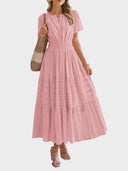 Women’s Casual Short Sleeve Maxi Dress with Pockets