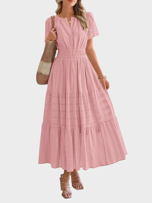 Women’s Casual Short Sleeve Maxi Dress with Pockets