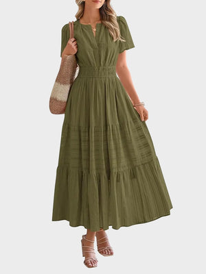 Women’s Casual Short Sleeve Maxi Dress with Pockets