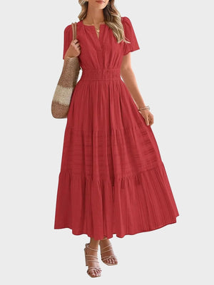 Women’s Casual Short Sleeve Maxi Dress with Pockets