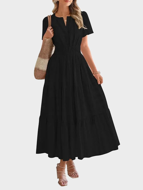 Women’s Casual Short Sleeve Maxi Dress with Pockets